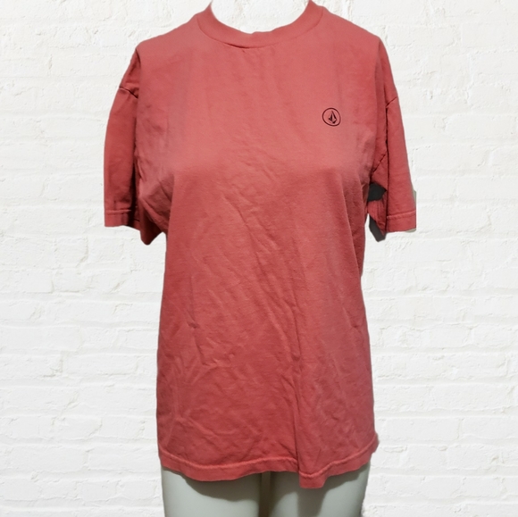 Volcom pink pre-shrunk Cotton crew neck short sleeve t-shirt medium - Picture 2 of 10